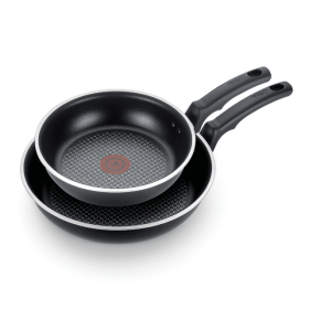 Cook & Strain Nonstick 2 Piece Fry Pan Cookware Set, 9.5 and 11 inch, Black, Dishwasher Safe