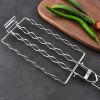 1pc Sausage Grill Net BBQ Tools 304 Stainless Steel Corn Grill Removable Folding Portable Grill Net Clip; Household Barbecue Tool; Kitchen Utensils