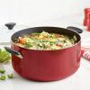 Reliance 10qt Aluminum Nonstick Wide Stock Pot Red