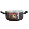 4.8 Quart Nonstick Charcoal Exterior Caldero or Dutch Oven with Glass Lid for Cooking or Serving